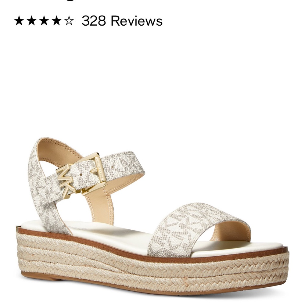 Michael Kors Richie vanilla sandals. Size 7.5 Gold hardware Wore 1x in the house